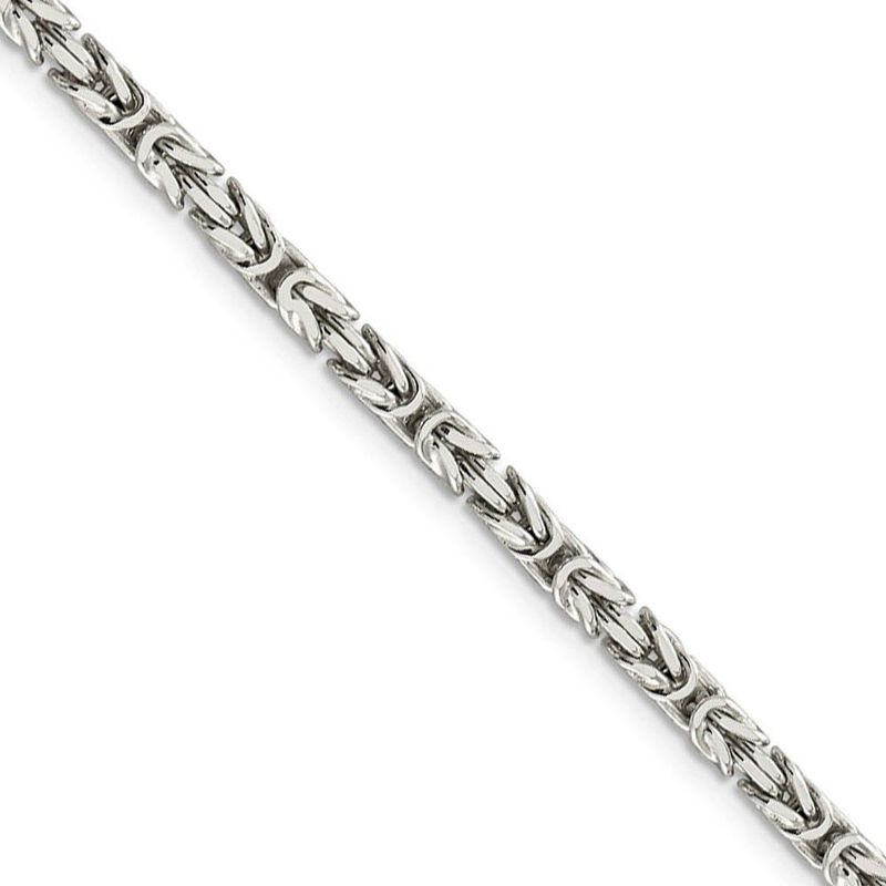 3.25mm, Sterling Silver, Solid Byzantine Chain Necklace, 22 Inch